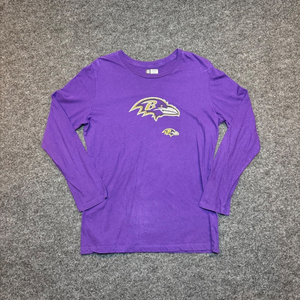 NFL Team Apparel Baltimore Ravens Womens XL Purple Long Sleeve Graphic T-Shirt
